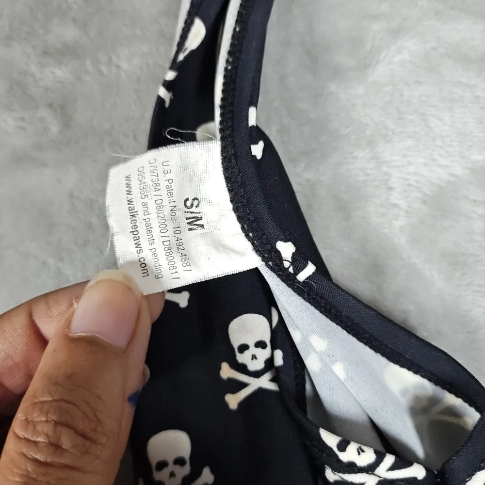 Walkee Paws Dog Suspender Boot Leggings Small Medium Skull Crossbone Bootie Punk
